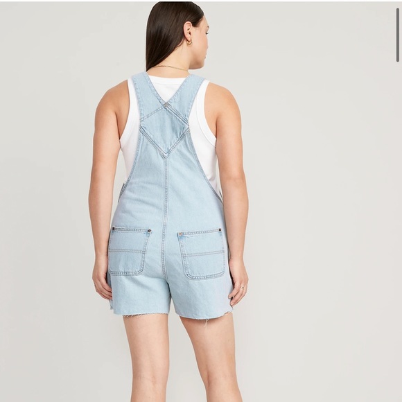 NWT OLD NAVY Slouchy Straight Non-Stretch Jean Cut-Off Short Overalls3.5-inch - Picture 5 of 9